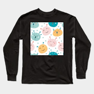 Cute Monsters Pattern Long Sleeve T-Shirt